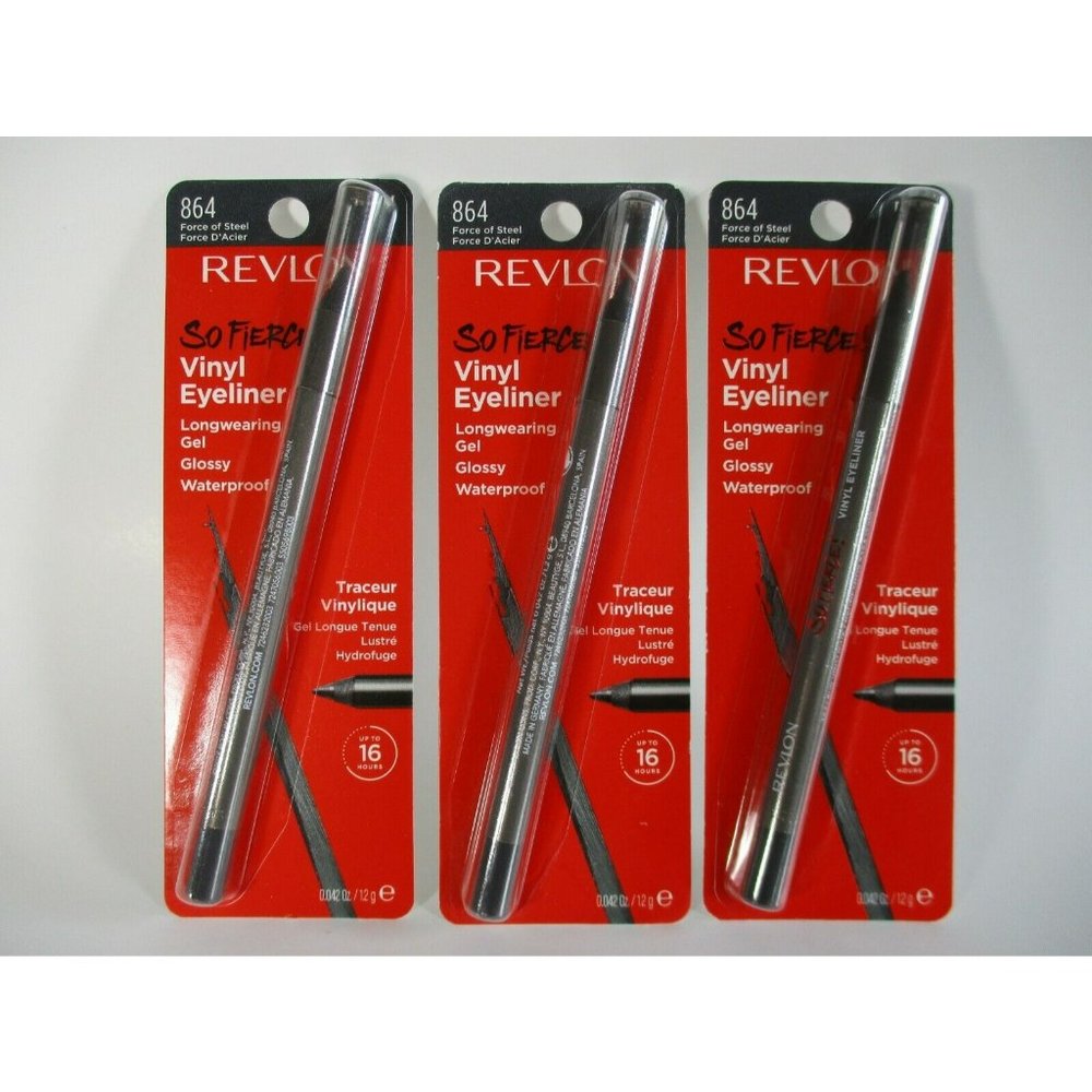 3 Revlon So Fierce Vinyl Waterproof Eyeliner in Force of Steel smudge proof